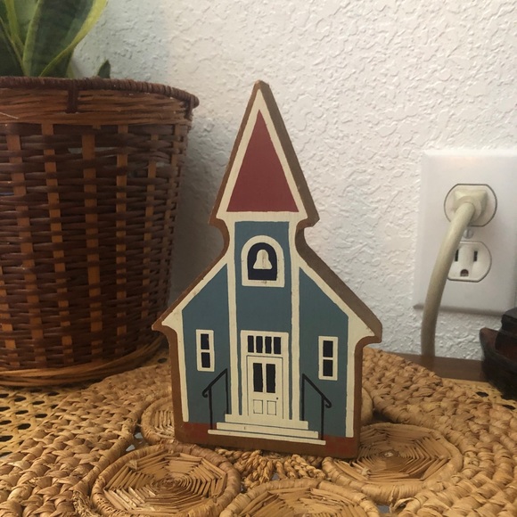 Primitive Wooden Church Wall Sitter/Plaque Vintage - Picture 11 of 11